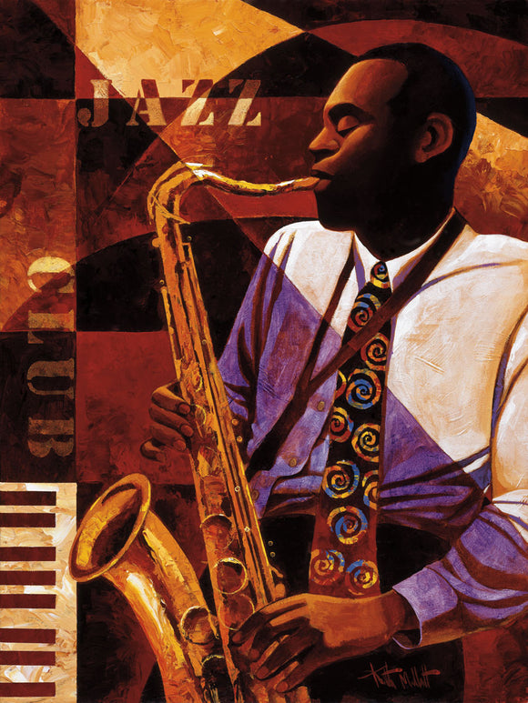 Jazz Club stretched canvas by artist Keith Mallett