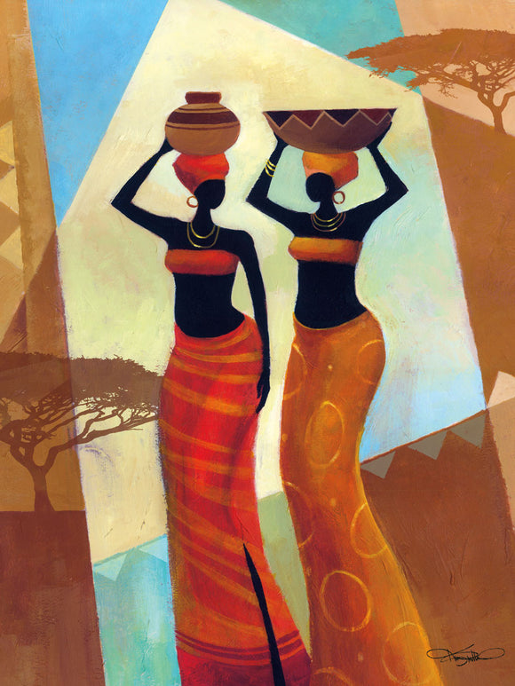 Sisters stretched canvas by artist Keith Mallett