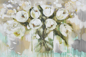 Pure Blanc Tulipa stretched canvas by artist Amanda Brooks