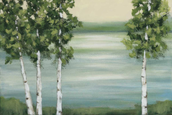 Quiet Lake stretched canvas by artist Rita Vindedzis