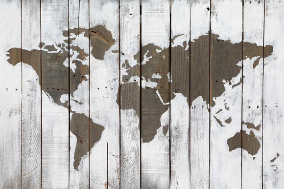 Weathered World stretched canvas by artist Charlotte Bassin