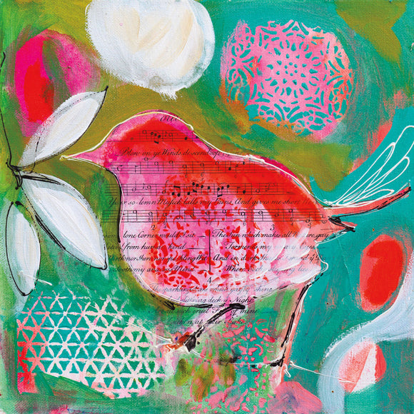 Petite Bird 1 stretched canvas by artist Amanda Brooks