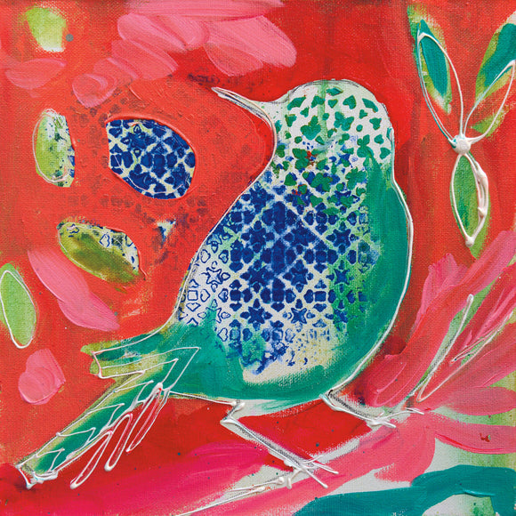 Petite Bird 2 stretched canvas by artist Amanda Brooks