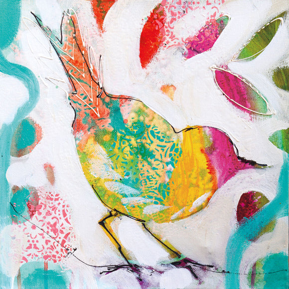 Petite Bird 4 stretched canvas by artist Amanda Brooks