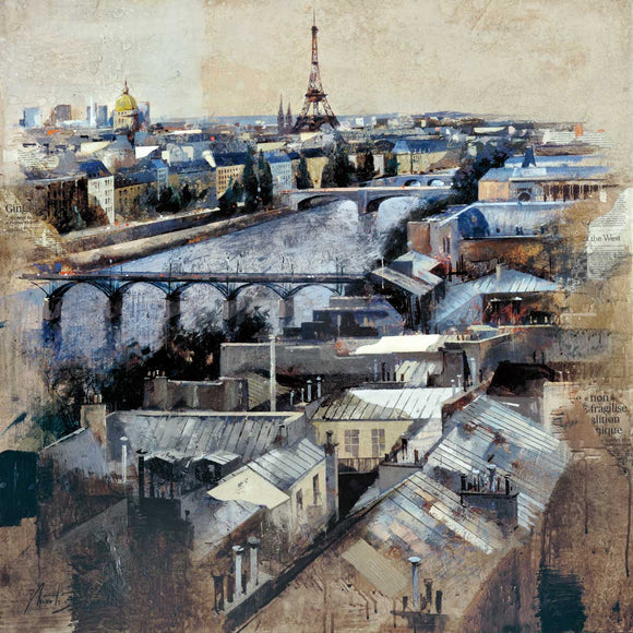 Paris stretched canvas by artist Marti Bofarull